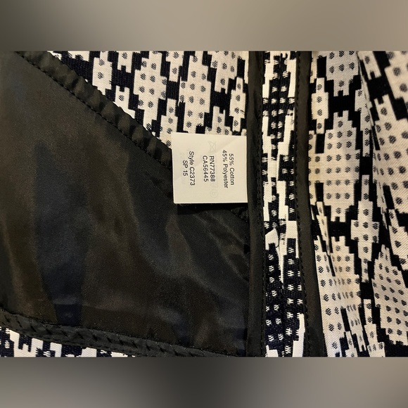 J. Crew Women's Small Navy Blue Jacquard Aztec Zip Up Blazer Moto Jacket NWOT - Picture 11 of 12